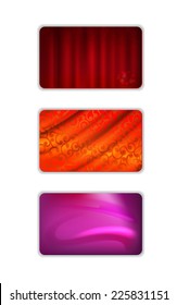 Set vector abstract drapery background isolated on white, EPS10 