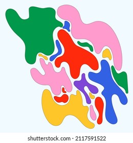 A set of vector abstract elements. Bright fancy divorces for design, postcards, prints, posters.