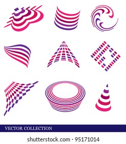 Set of vector abstract elements for web design. Eps 8 format.