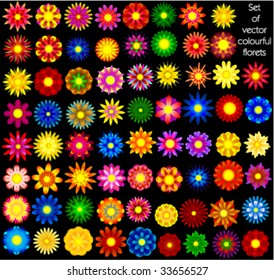 Set of vector abstract florets
