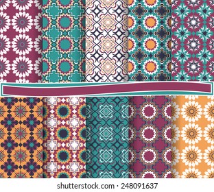 set of vector abstract flower paper for scrapbook 