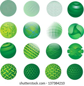 Set of vector abstract globe