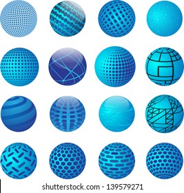 Set of vector abstract globe