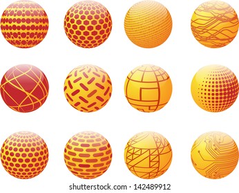 Set of vector abstract globe