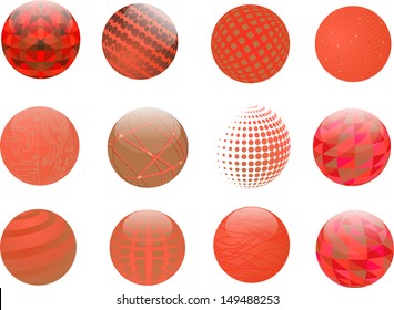 Set of vector abstract globe 