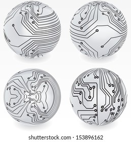 Set of vector abstract globe 