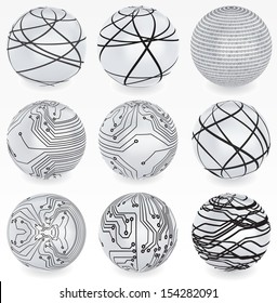Set of vector abstract globe 