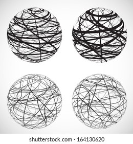 Set of vector abstract globes 