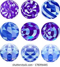 Set of vector abstract globes 