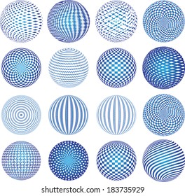 Set of vector abstract globes 