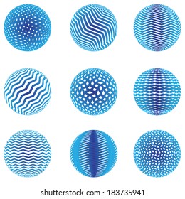 Set of vector abstract globes 