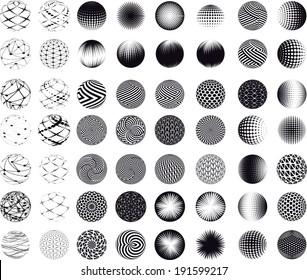 Set of vector abstract globes 