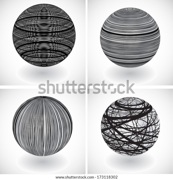 Set Vector Abstract Globes Stock Vector Royalty Free Shutterstock