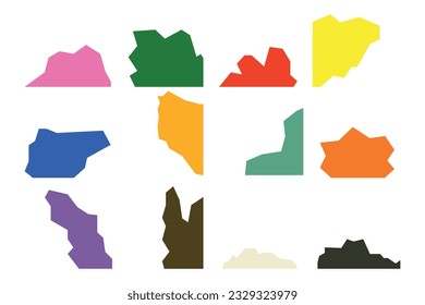 Set of Vector Abstract Hand Drawn Various Irregular Colorful Shape for Decoration, Geometry Shape