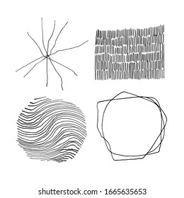 Set of vector abstract handmade graphic elements, for decoration, invitations, posters, card, fabric.