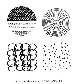 Set of vector abstract handmade graphic elements, for decoration, invitations, posters, card, fabric.