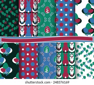 set of  vector abstract Happy Easter paper for scrapbook