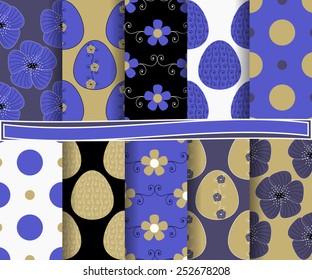 set of  vector abstract Happy Easter paper for scrapbook