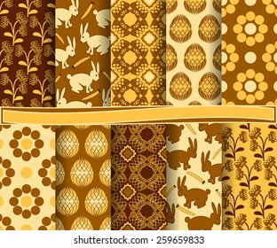 set of vector abstract Happy Easter paper for scrapbook
