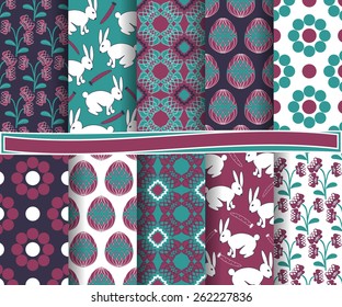 set of  vector abstract Happy Easter paper for scrapbook