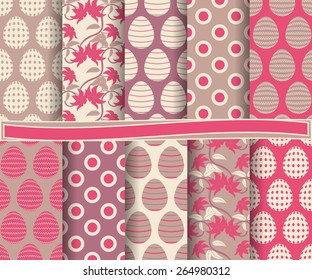 set of  vector abstract Happy Easter paper for scrapbook