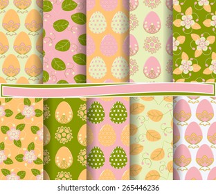 set of  vector abstract Happy Easter paper for scrapbook