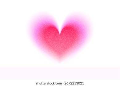 Set of vector abstract heart shapes with gradient and blur effects in blue, purple, pink, green, and orange tones for modern graphic or retro design in the Y2K style.