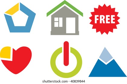 Set of vector abstract icons