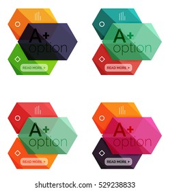 Set von vektorabstrakten Infografik-Inhaltsboxen. Moderne, bunte Vorlagen für Unternehmen