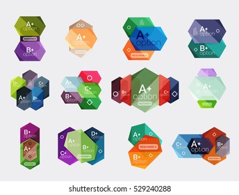 Set of vector abstract infographics content boxes. Modern business colorful templates