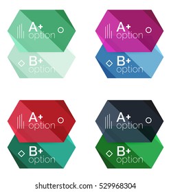 Set of vector abstract infographics content boxes. Modern business colorful templates