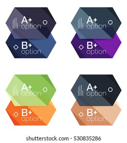 Set of vector abstract infographics content boxes. Modern business colorful templates