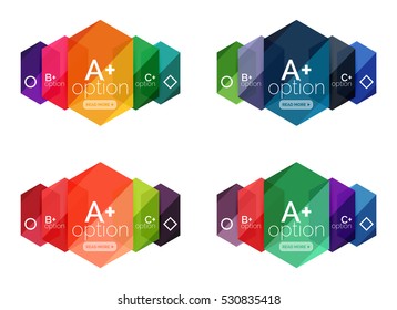 Set of vector abstract infographics content boxes. Modern business colorful templates