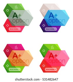 Set of vector abstract infographics content boxes. Modern business colorful templates