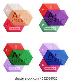 Set of vector abstract infographics content boxes. Modern business colorful templates