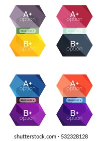 Conjunto de cuadros de contenido de infografías abstractas vectoriales. Modernas plantillas de colores empresariales