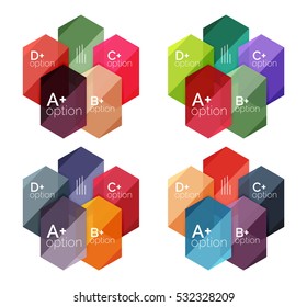 Set of vector abstract infographics content boxes. Modern business colorful templates