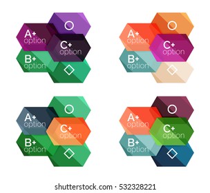 Set of vector abstract infographics content boxes. Modern business colorful templates