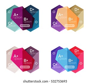 Set of vector abstract infographics content boxes. Modern business colorful templates