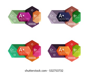 Conjunto de cuadros de contenido de infografías abstractas vectoriales. Modernas plantillas de colores empresariales