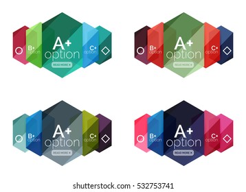 Set of vector abstract infographics content boxes. Modern business colorful templates