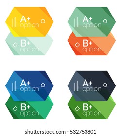 Set of vector abstract infographics content boxes. Modern business colorful templates