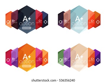 Set of vector abstract infographics content boxes. Modern business colorful templates
