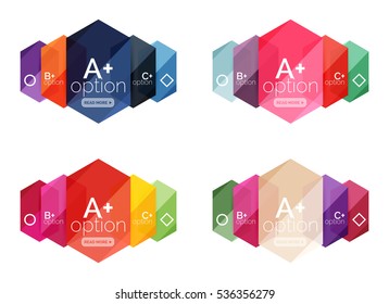 Conjunto de cuadros de contenido de infografías abstractas vectoriales. Modernas plantillas de colores empresariales