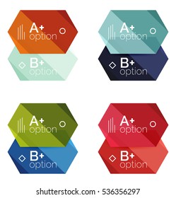 Set of vector abstract infographics content boxes. Modern business colorful templates