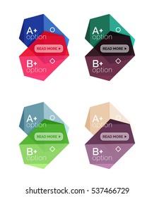 Set of vector abstract infographics content boxes. Modern business colorful templates