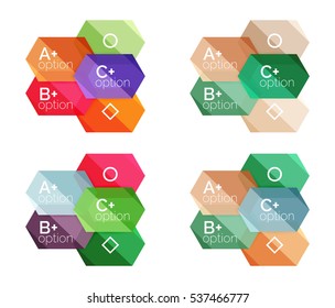 Set of vector abstract infographics content boxes. Modern business colorful templates