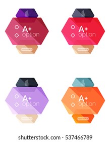 Set of vector abstract infographics content boxes. Modern business colorful templates