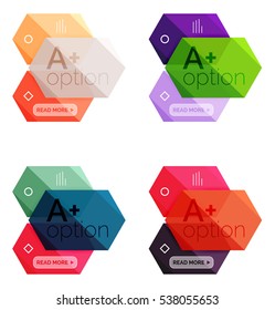 Set of vector abstract infographics content boxes. Modern business colorful templates