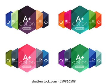 Set of vector abstract infographics content boxes. Modern business colorful templates